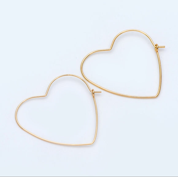 Large Gold Heart Hoop