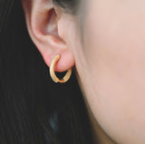 Elise - Textured Gold Huggie Earrings