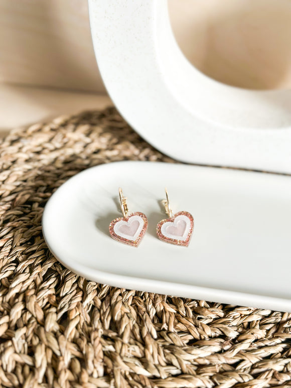 Harriet Heart Hoop - Valentines Acrylic Earrings