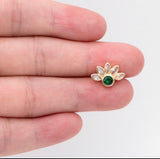 Zelda Emerald Art Deco Floral Stud