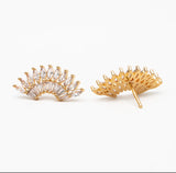 Josephine Pave Art Deco Sunburst Stud