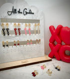 XO Gold & Acrylic Dangle Earrings