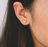 Pave Butterfly Stud - Gold Earrings