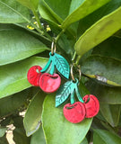 Cherry Red Hoop Earrings
