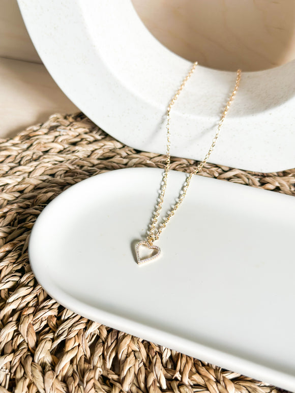 Buy Dainty Gold Heart Necklace, Gold Heart Necklace, Valentines