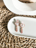 Harriet Heart Dangle - Valentines Acrylic Pearl Earrings