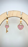 Heart Lock & Key Gold Hoop