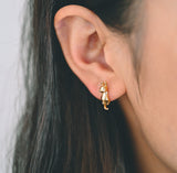 Stretching Kitty Gold Stud - Gold Earrings