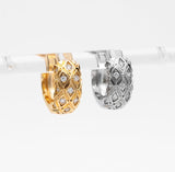 Sutton Chunky Quilted Pave Hoop