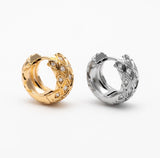 Sutton Chunky Quilted Pave Hoop