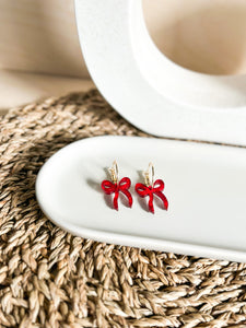 Betty Bow Hoop - Valentines Acrylic Earrings