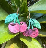 Cherry Red Hoop Earrings