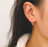 Sabine - Oval Pave Hoop Earrings