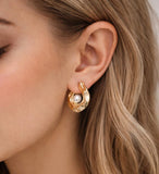 Capri Organic Pearl Hammered Hoop
