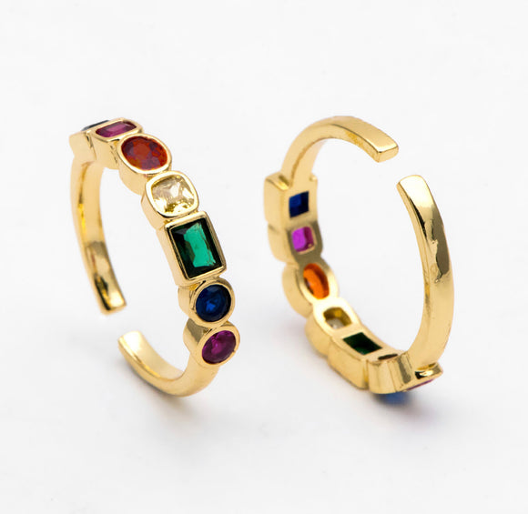 Rainbow Ring- Adjustable Gold Ring