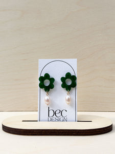 Bloom - Acrylic and Pearl Earrings