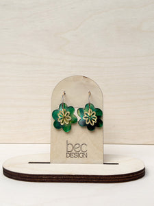 Flora Hoop  - Hand Painted Acrylic Earrings