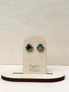 Mini Scallop Romain - Hand Painted Acrylic Stud Earrings