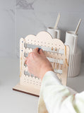 Scalloped Free-Standing Wood Earring Organizer