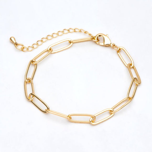 Nel Bracelet - Gold Paperclip Chain Bracelet