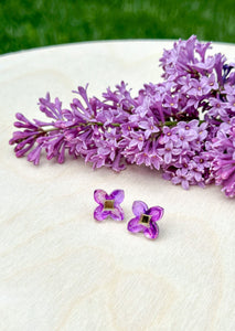 Lilac Stud - Hand Painted Acrylic Earrings