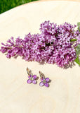 Lilac Hoop - Hand Painted Acrylic Earrings