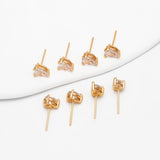 Elle - Cubic Zirconia Teardrop Gold Stud - Gold Earrings