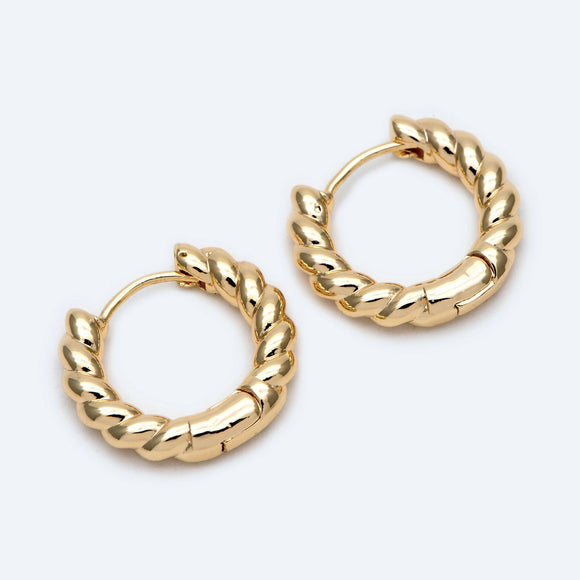 Emma - Gold Rope Huggie Earrings