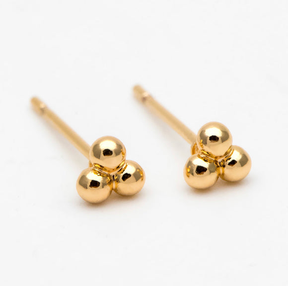 Triple Stud - Gold Earrings