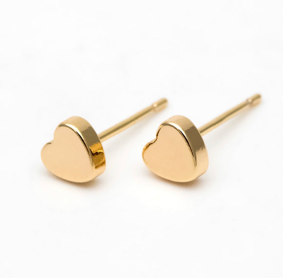 Heart Stud - Gold / Silver Earrings