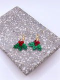 Holly Hoop - Acrylic Christmas Earrings
