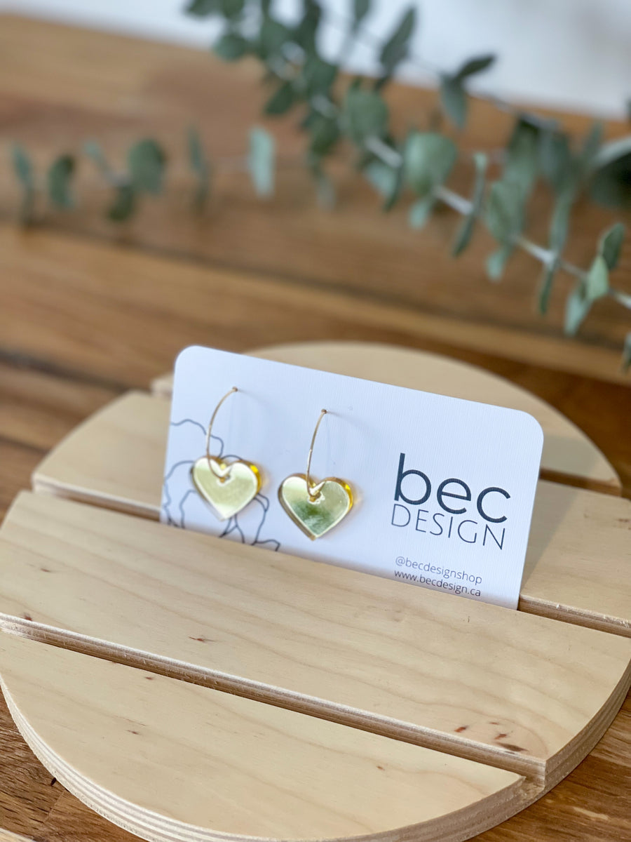 Bestie Hoop - Everyday Acrylic Heart Earrings – Bec Design